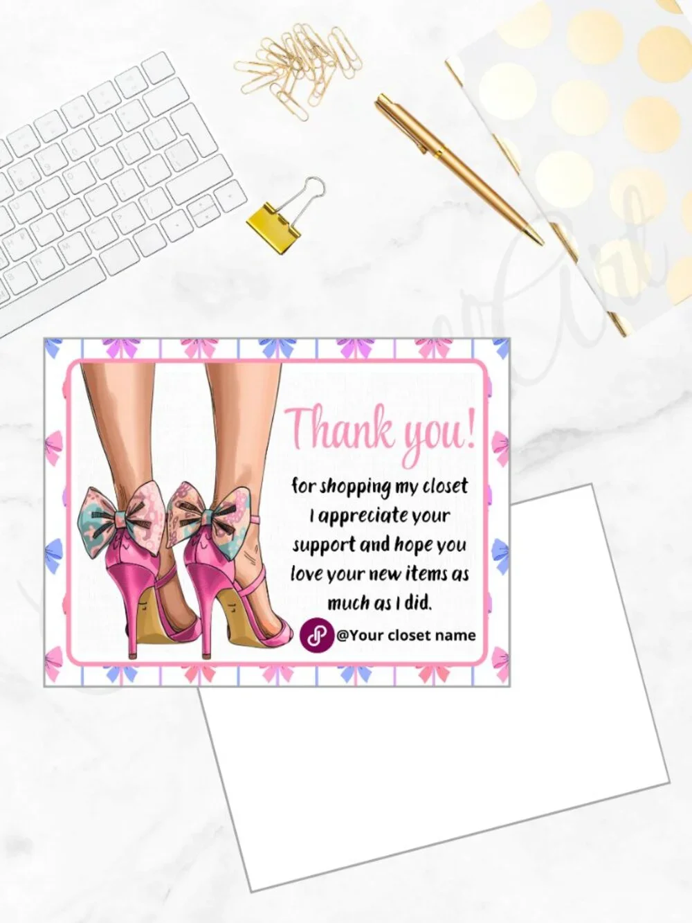 100 Personalized Heels Thank You Cards Small Business, 4×3 in